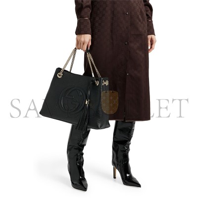 GUCCI SOHO PEBBLED-LEATHER TOTE 308982 (26*15*14.5cm) 